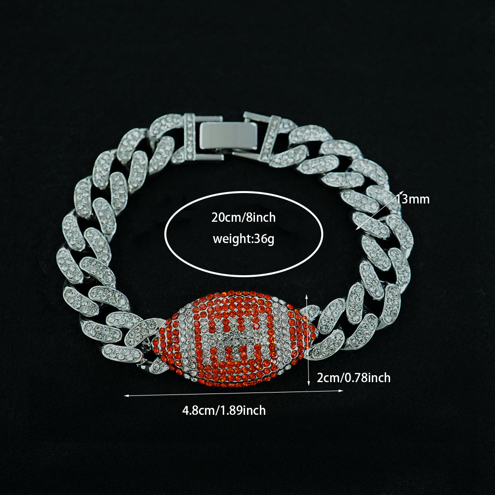NORVIA Rainbow Sports Gemstone 8" Cuban Link Bracelet - Premium Iced Jewelry View 7