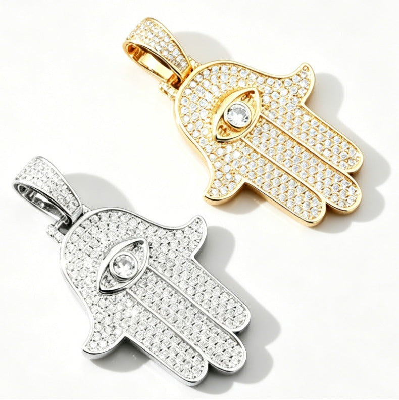 Hamsa Evil Eye Pendant & 24" Chain | NORVIA