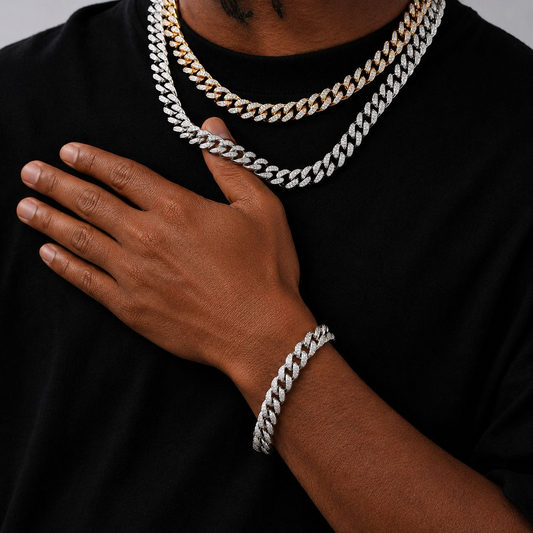 12mm Heavy Iced Cuban Link Chain & Bracelet | NORVIA