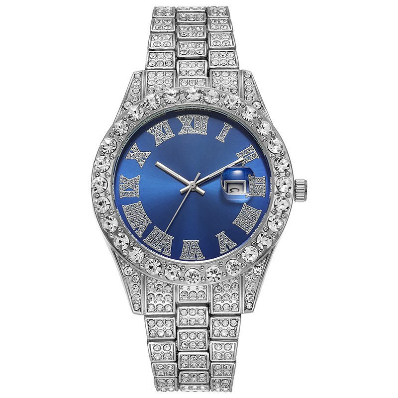 NORVIA Roman Dial Luxury Iced Quartz Timepiece - Premium Iced Jewelry View 7