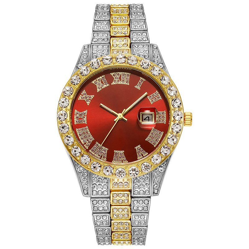 NORVIA Roman Dial Luxury Iced Quartz Timepiece - Premium Iced Jewelry View 1