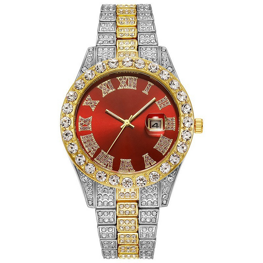 NORVIA Roman Dial Luxury Iced Quartz Timepiece - Premium Iced Jewelry View 1