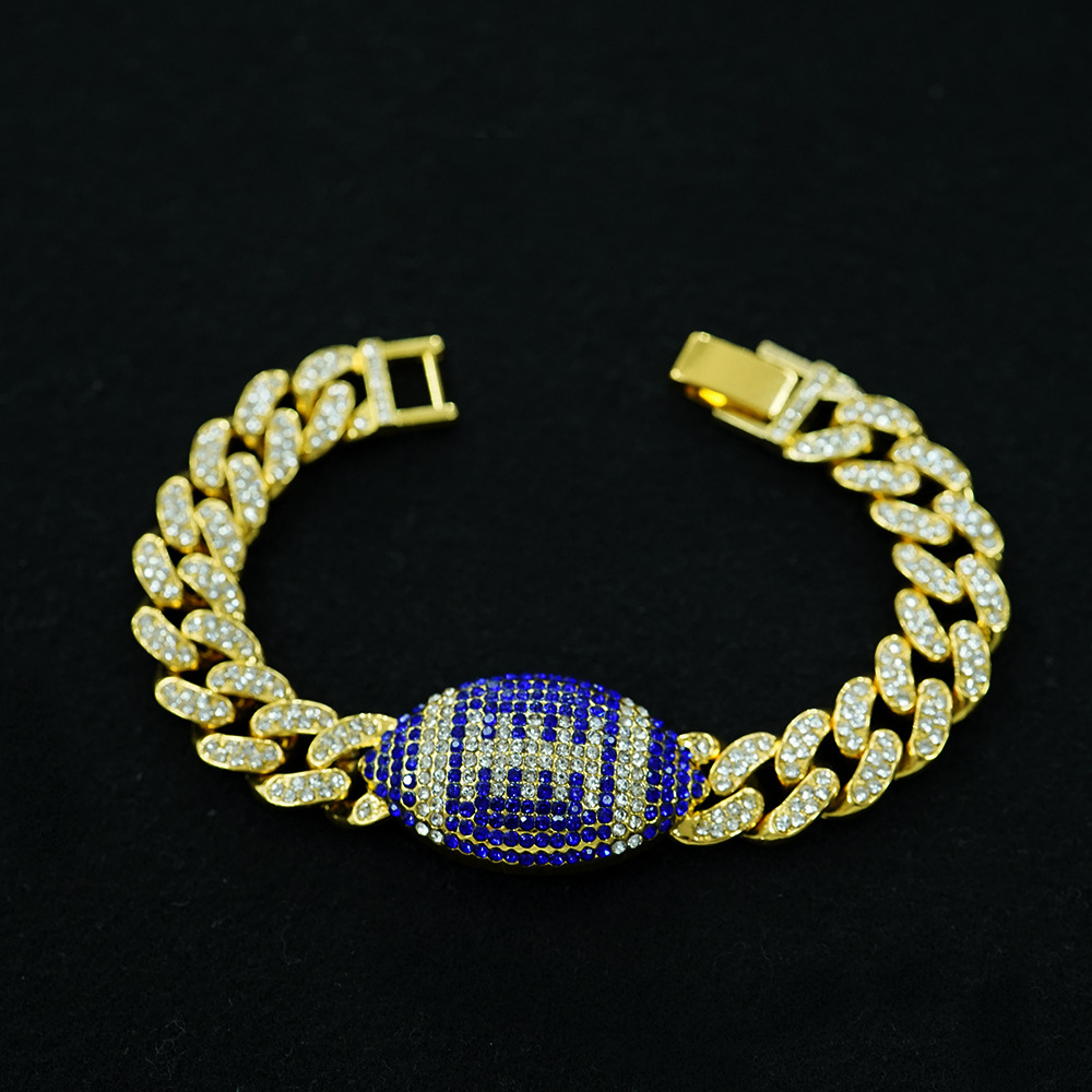 NORVIA Rainbow Sports Gemstone 8" Cuban Link Bracelet - Premium Iced Jewelry View 1
