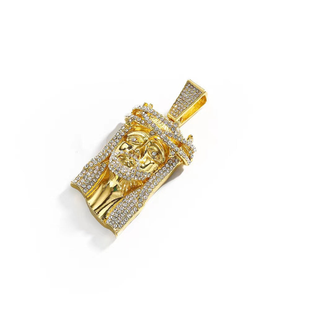 NORVIA Ancient Egyptian Pharaoh Medallion & Cuban Chain Set - Premium Iced Jewelry View 3
