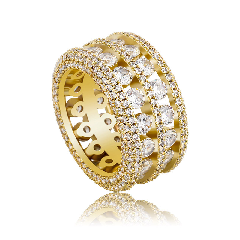 NORVIA Double-Row Iced Micro-Pavé CZ Eternity Ring - Angle 6