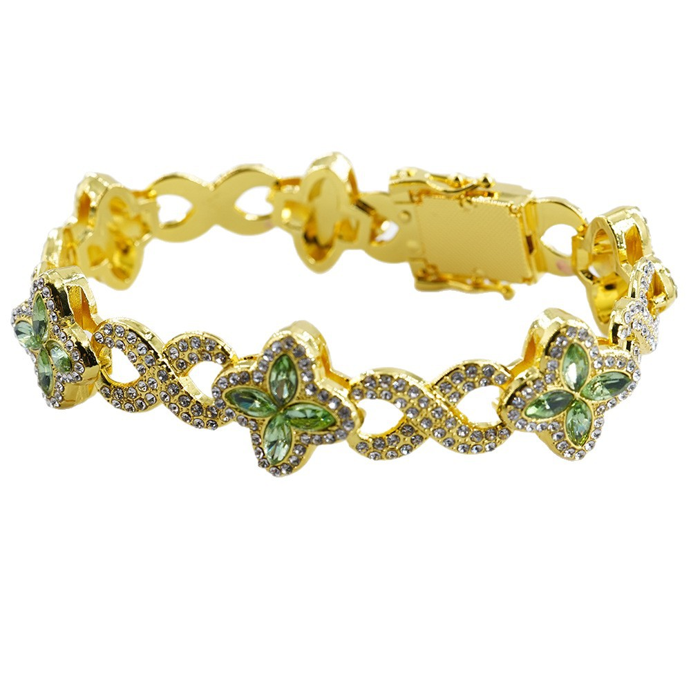 NORVIA Infinity Lucky 8 Multicolor Gemstone Cuban Chain