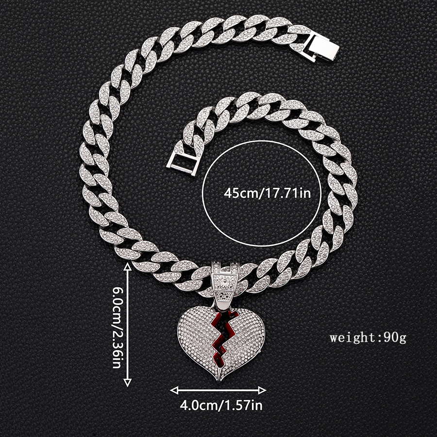 Iced Dripping Broken Heart Pendant | NORVIA
