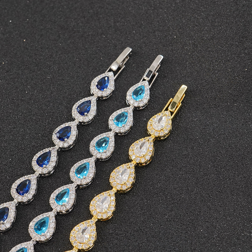 NORVIA Pavé Heart CZ Diamond Tennis Bracelet - Premium Iced Jewelry View 4