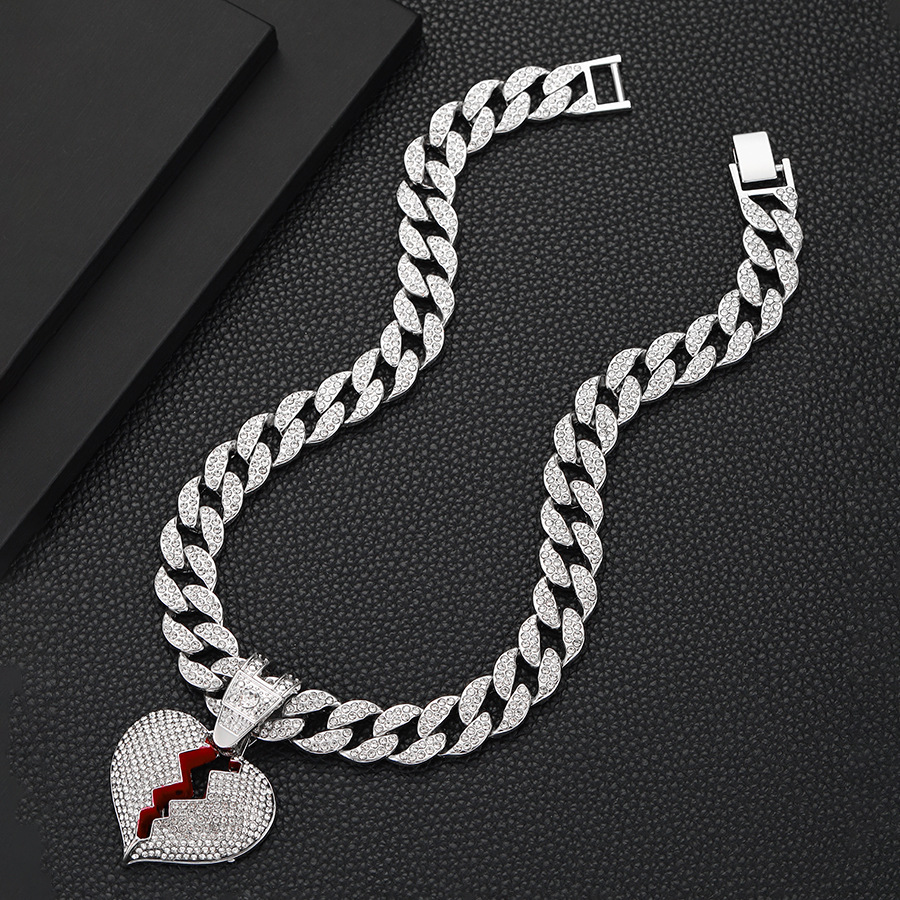 Iced Dripping Broken Heart Pendant | NORVIA