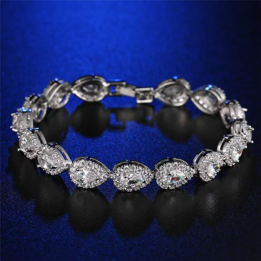 NORVIA Pavé Heart CZ Diamond Tennis Bracelet - Premium Iced Jewelry View 5
