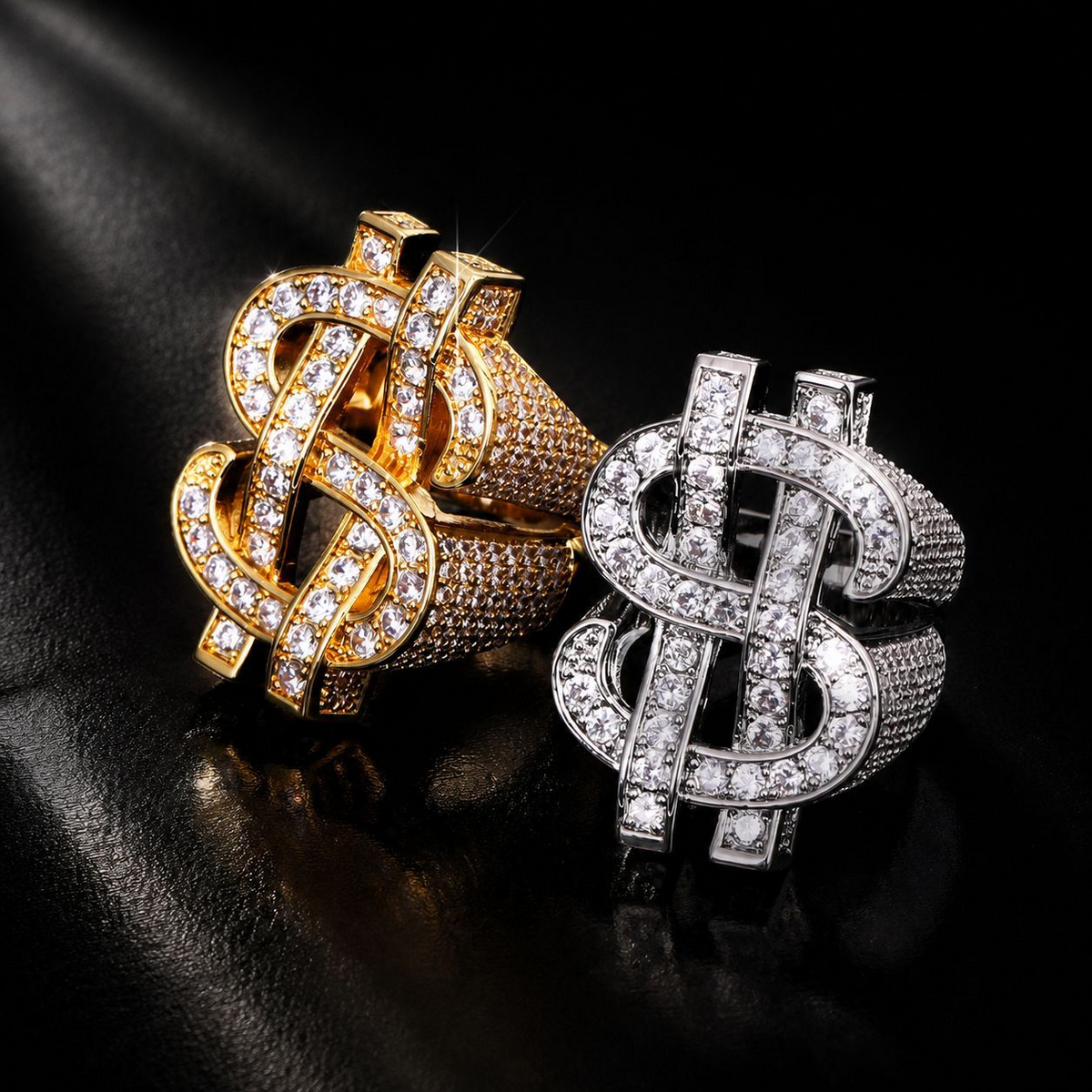 Iced Dollar Sign Statement Ring | NORVIA
