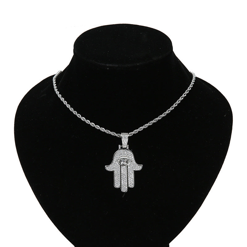 Hamsa Evil Eye Pendant & 24" Chain | NORVIA