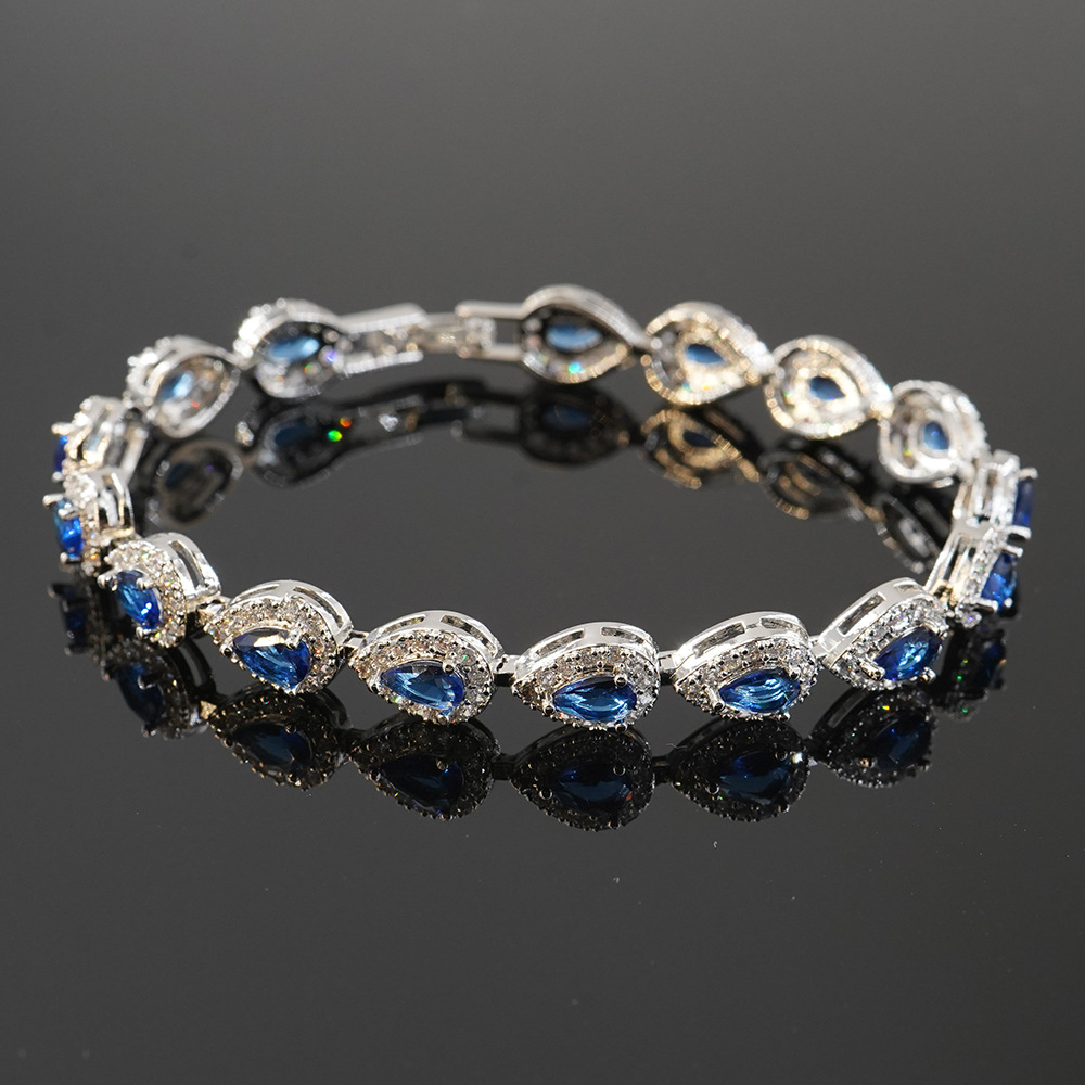 NORVIA Pavé Heart CZ Diamond Tennis Bracelet - Premium Iced Jewelry View 6