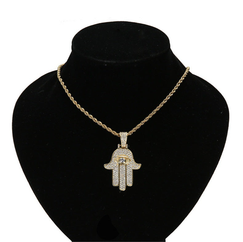 Hamsa Evil Eye Pendant & 24" Chain | NORVIA