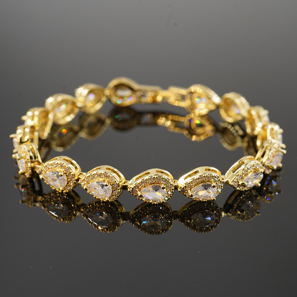 NORVIA Pavé Heart CZ Diamond Tennis Bracelet - Premium Iced Jewelry View 7