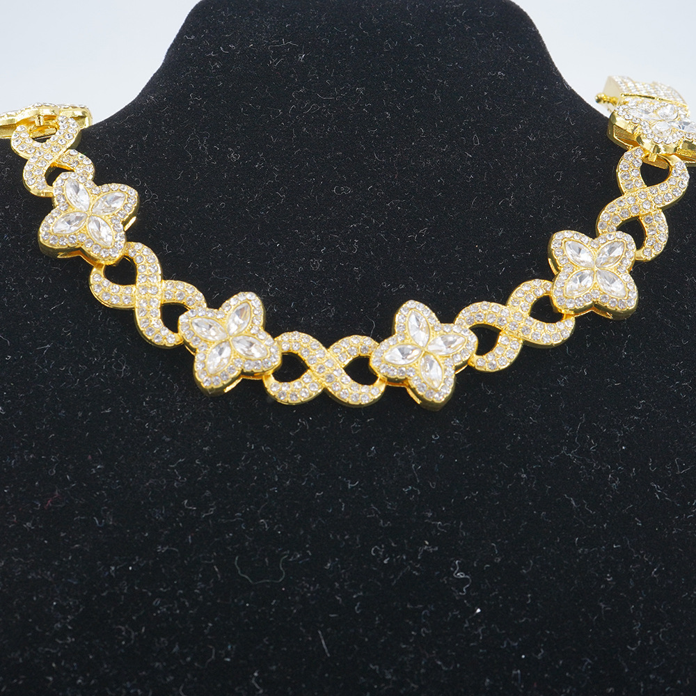 NORVIA Infinity Lucky 8 Multicolor Gemstone Cuban Chain