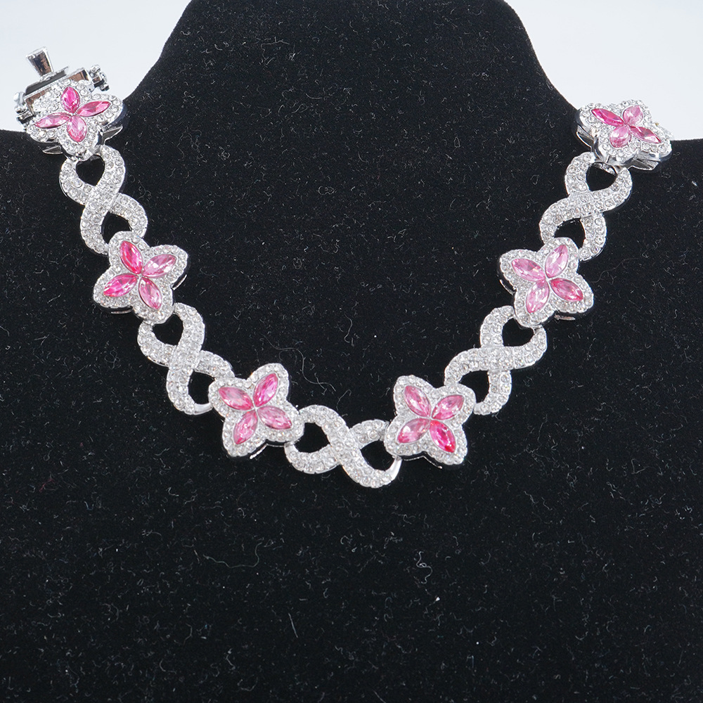 NORVIA Infinity Lucky 8 Multicolor Gemstone Cuban Chain