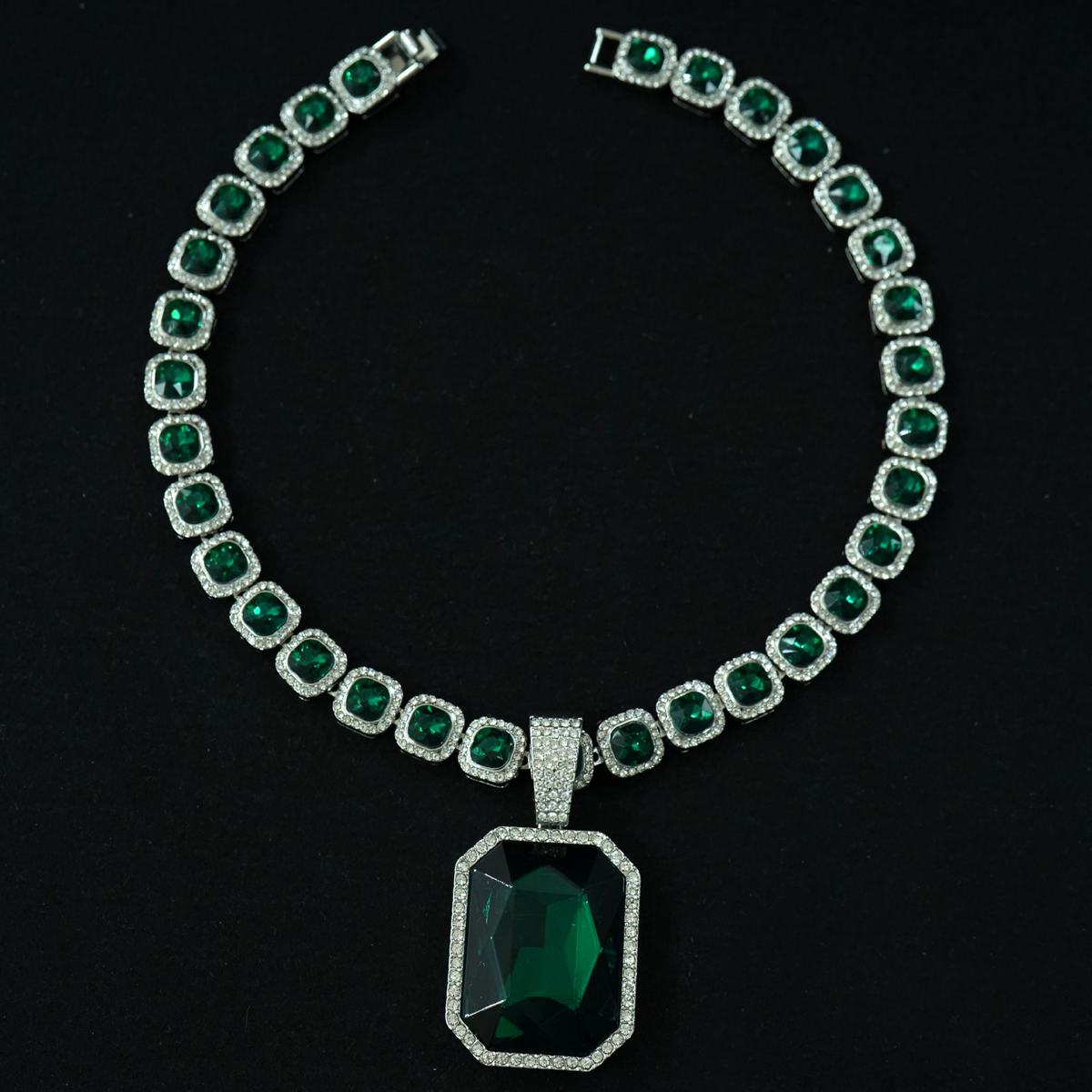Square Baguette Solitaire Pendant | NORVIA