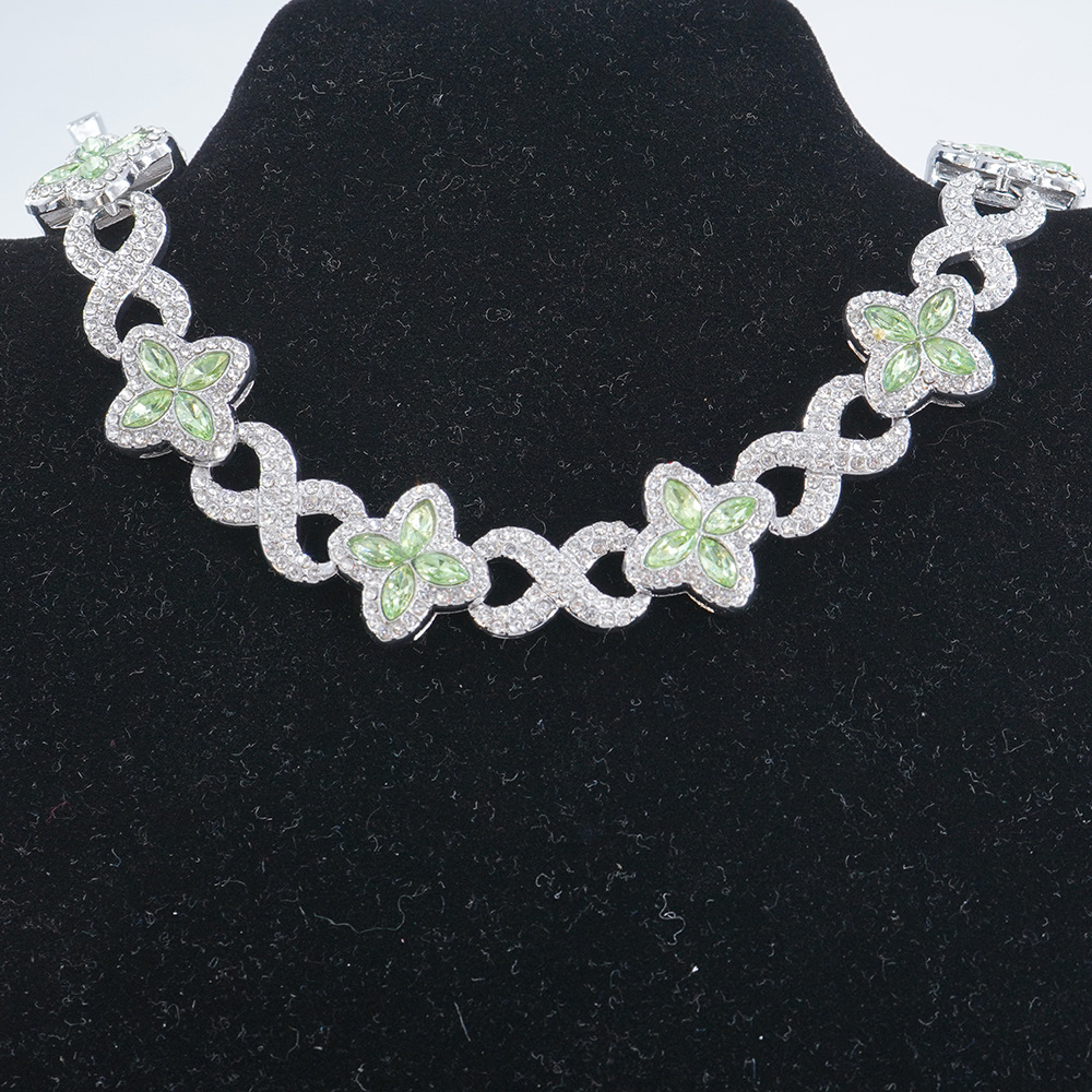 NORVIA Infinity Lucky 8 Multicolor Gemstone Cuban Chain
