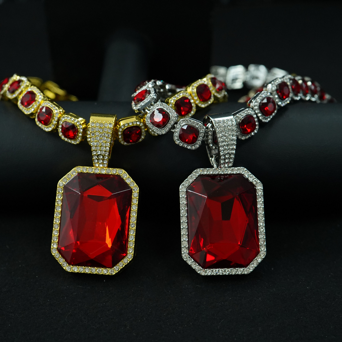 Square Baguette Solitaire Pendant | NORVIA