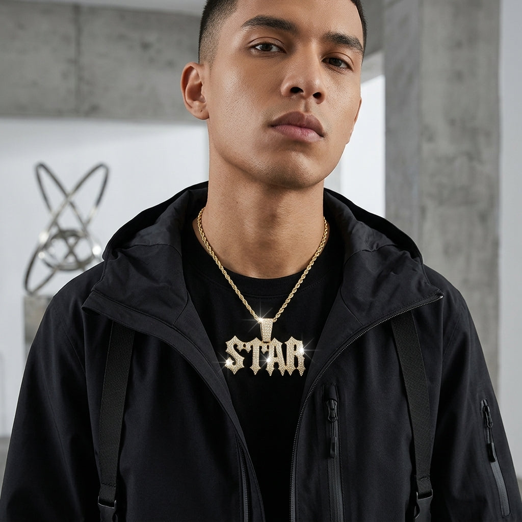Rockstar Iced Star Pendant & Chain Set | NORVIA