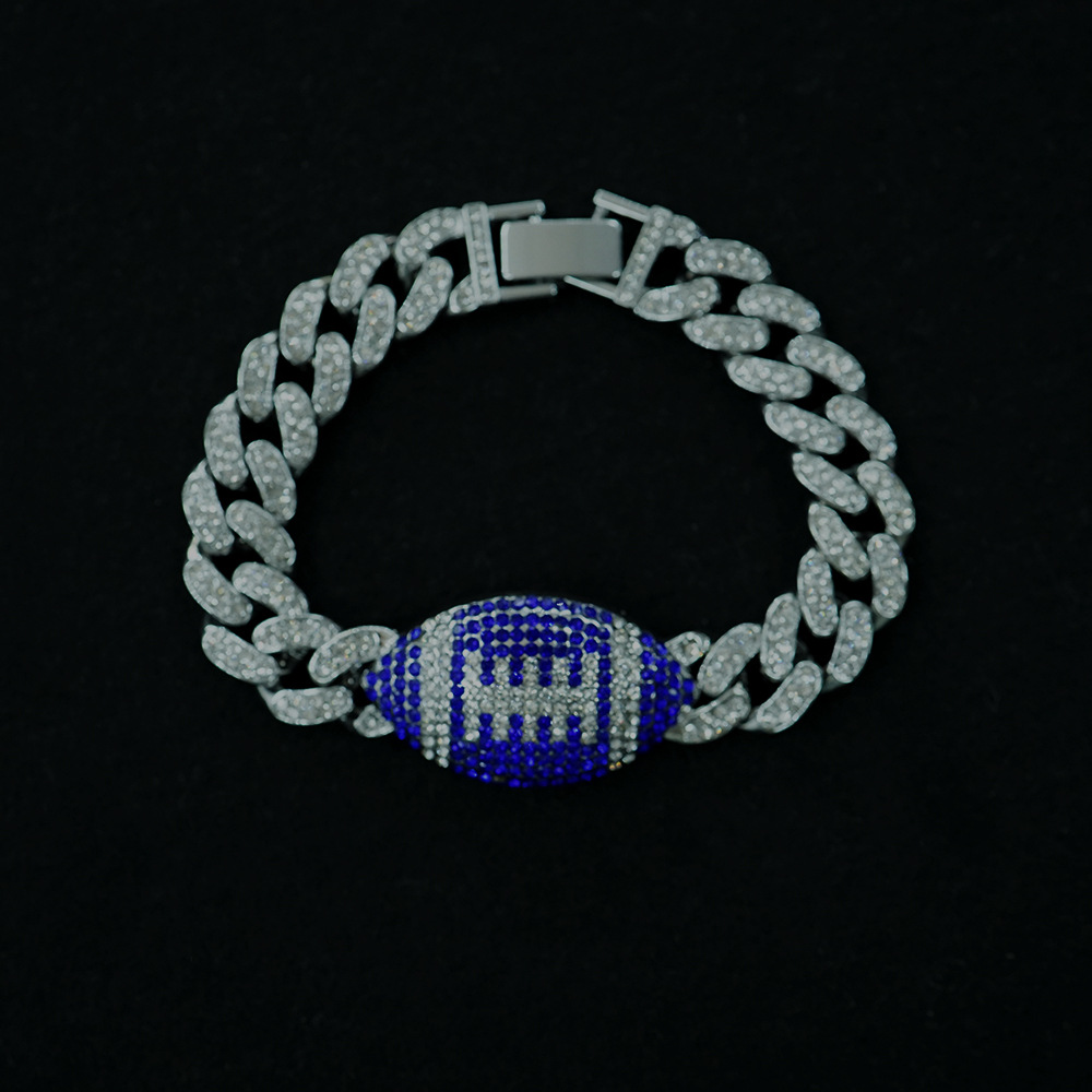 NORVIA Rainbow Sports Gemstone 8" Cuban Link Bracelet - Premium Iced Jewelry View 2