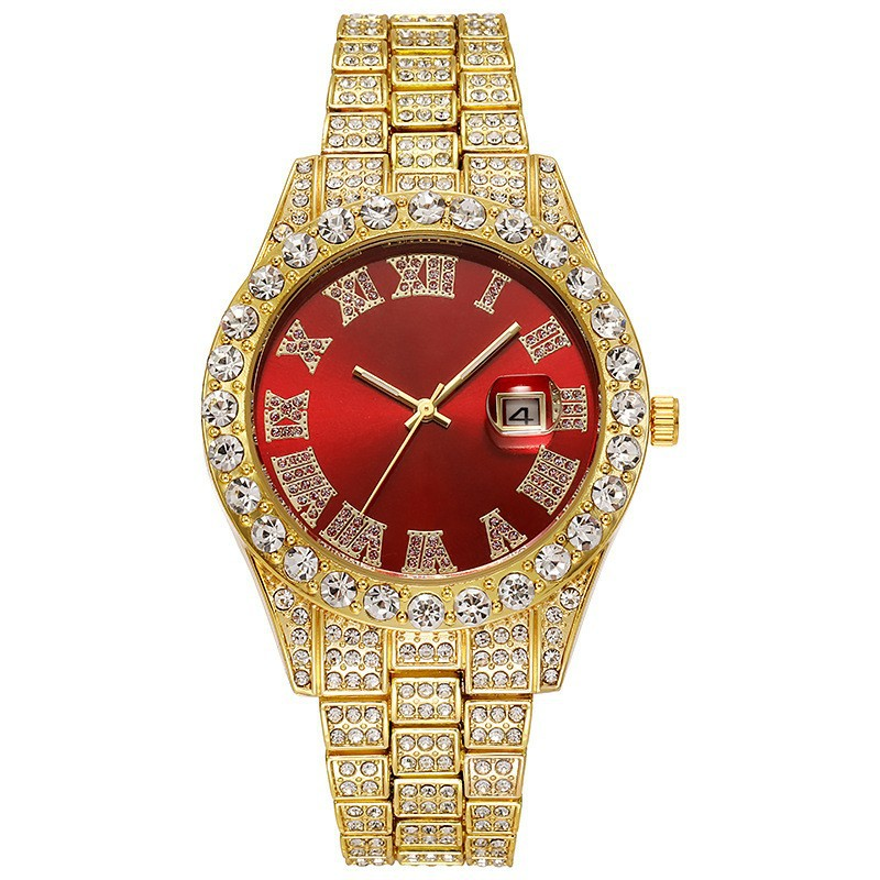 NORVIA Roman Dial Luxury Iced Quartz Timepiece - Premium Iced Jewelry View 2