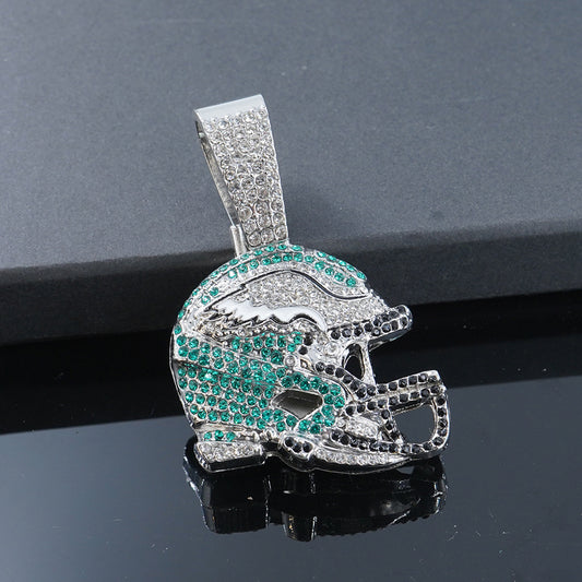 Iced Football Helmet Pendant & 18" Chain | NORVIA
