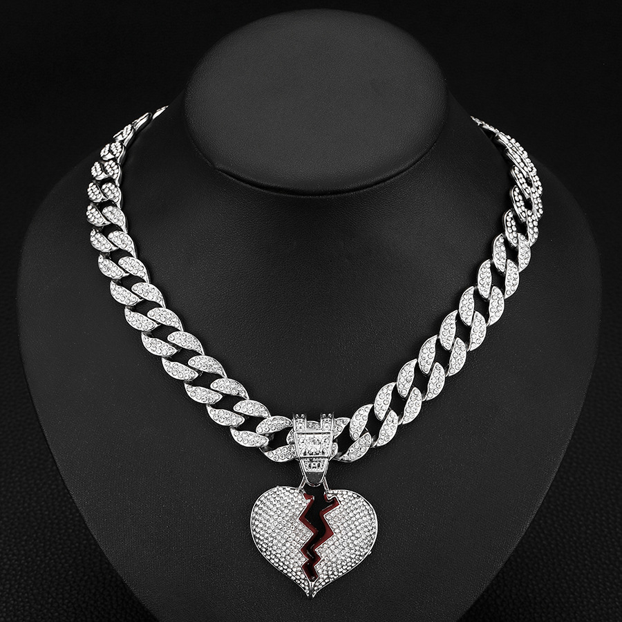 Iced Dripping Broken Heart Pendant | NORVIA