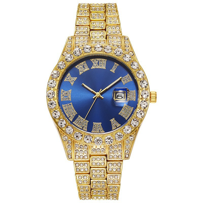 NORVIA Roman Dial Luxury Iced Quartz Timepiece - Premium Iced Jewelry View 3