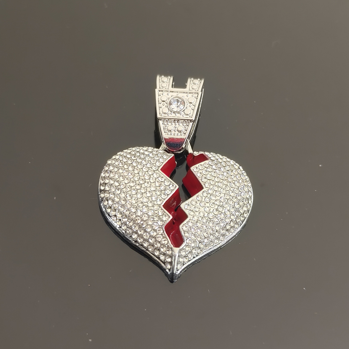 Iced Dripping Broken Heart Pendant | NORVIA